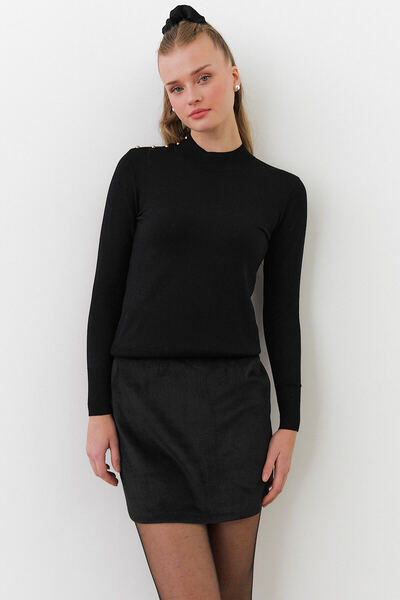 urban focus Half Fisherman Shoulder Buttoned Sweater