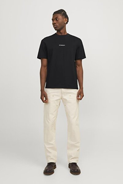 Jack & Jones JACK&JONES JORARUBA ΤΟΠΙΟ TEE SS CREW ΛΑΙΜΟΣ 12255525   ΜΑΥΡΟ