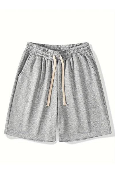 CAONNES Pantaloni scurți casual de vară, gri, de culoare uni, rezistenți la t...