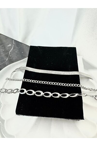 Le Manolia Accessories erkek çelik bileklik kombini 3 lü çelik bileklik   kar...