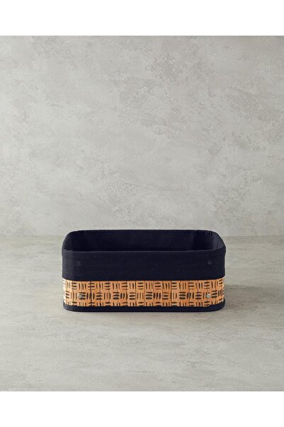 English Home Stripy Bamboo Basket Natural 32X22X12 cm