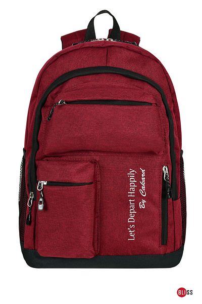 Bliss Claret Red Unisex Waterproof Multi-Pocket School & Travel Backpack with Laptop Compartment