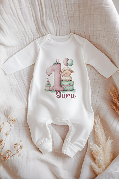 Astral Baby İsme Özel İsimli Doğum Günü Bebek Tulum 1 Yaş Kuzucuk