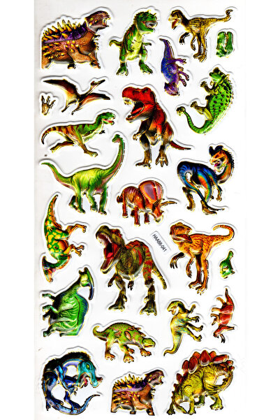 Limmy Дикі динозаври рельєфні блискучі наклейки - наклейки 23x12 см (Haa041)