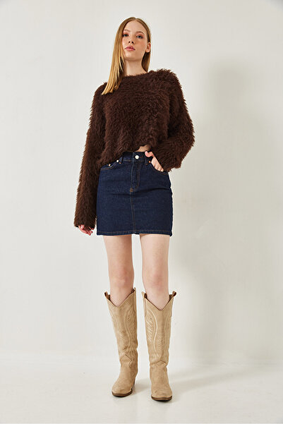 Bianco Lucci Women's Short Denim Skirt 5227 60261295