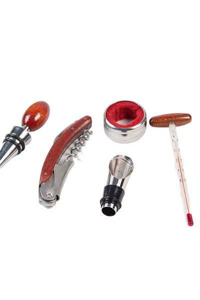 XTRIKE ME Wine Rack and Corkscrew Set with Wooden Box 5 Pieces Bottle Opener 36*11 cm
