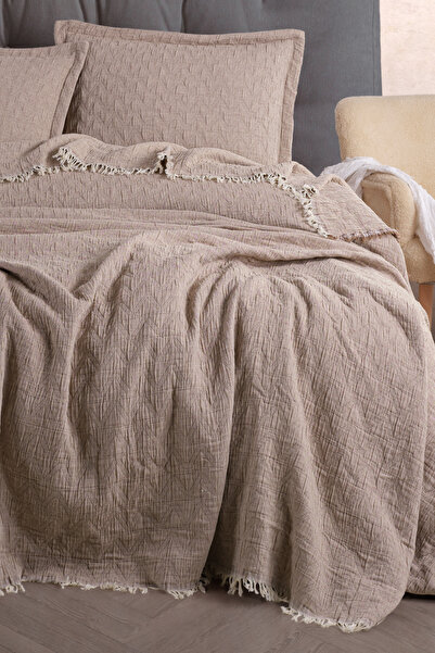 Unica Bona  Pamuklu Yatak Örtüsü Seti Kiremit - 3 Parça