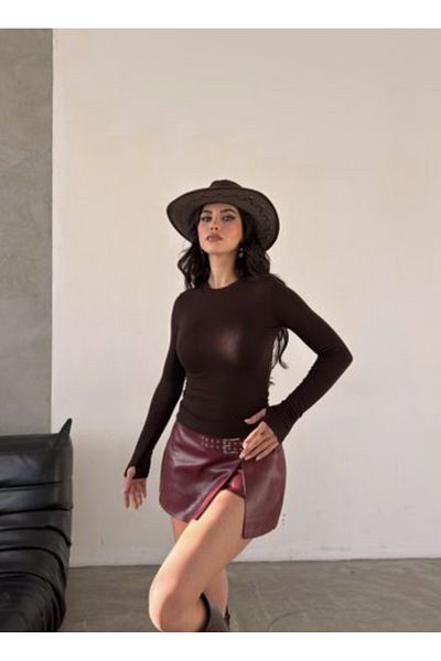 Fua Shop Γυναικεία Modal Finger Snap Μπλούζα