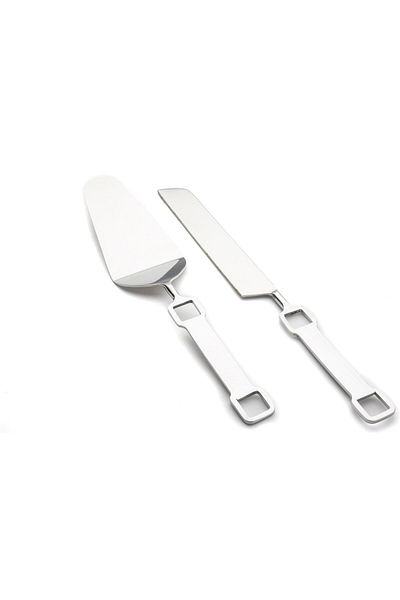 Mikasa Moor Mira Silver 2-Piece Cake Serving Set
