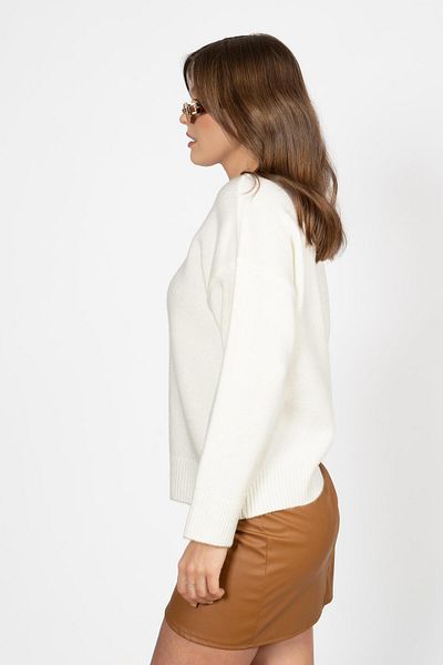 RTD&VLD Vita-163 Ecru Women's Sweater - Crew Neck