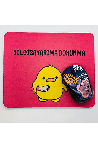 Duxy لوحة ماوس لطيفة على شكل كتكوت، مقاس 21 × 17 سم، قاعدة مضادة للانزلاق، لوحة ماوس مريحة وناعمة للمنزل والمكتب والألعاب