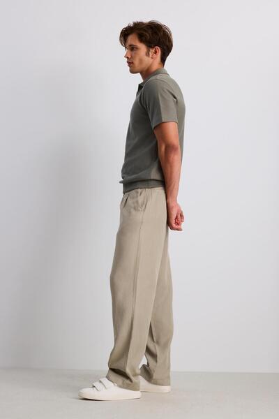 BABOKAH Dökümlü Geniş Paça Pantolon