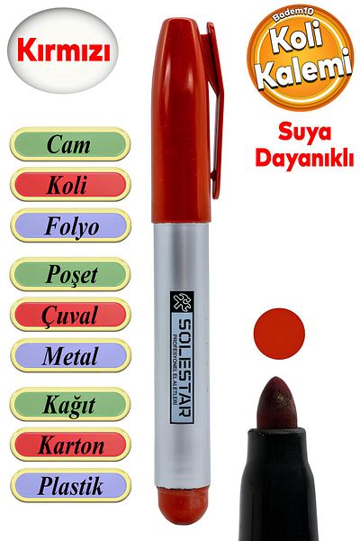Badem10 Red Pen - Waterproof Anti-Release Pen for Foil Glass Sack