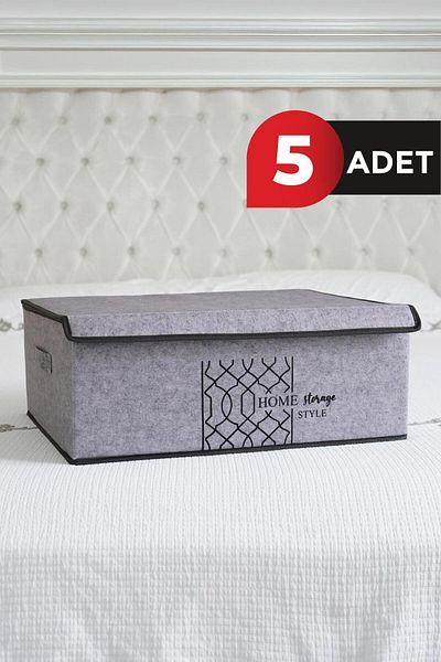 ALAS Gray Felt Covered Base Box - 50X40X19 Cm, 5 Pcs