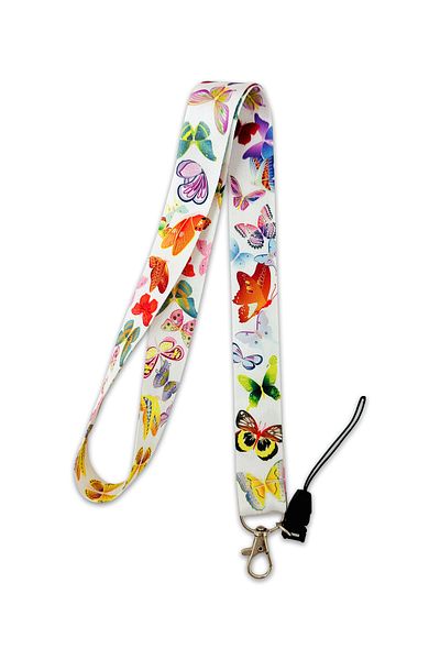 PABALAS Cute Butterfly Pattern Neck Lanyard Strap Name Badge Holder-Phone Strap