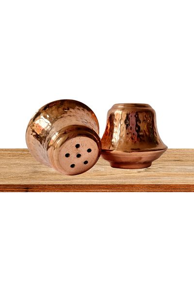 Trade Bazaar Gaziantep Handcrafted Copper Salt Shaker Set of 3
