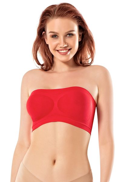 ERDEM İÇ GİYİM Red Seamless Short Bandeo Bustier 613