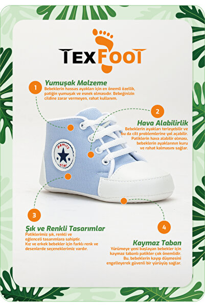 TexFoot Baby Booties with Colorful Lining, Ergonomic Structure, Soft Material, Anti-Sweat, Fashionable and Colorful Design
