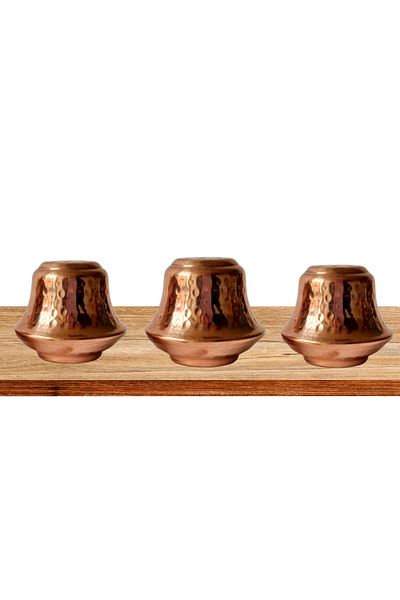 Trade Bazaar Gaziantep Handcrafted Copper Salt Shaker Set of 3