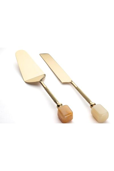 Mikasa Moor Mikasa moor rayn gold 2-piece cake service set