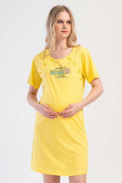 VİENETTA Női rövid ujjú kismama és kismama sárga hálóing C3T2N3O304
