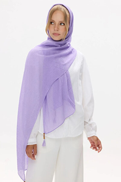 Starpink Σάλι από βαμβακερή μουσελίνα με φούντες - Starpnk