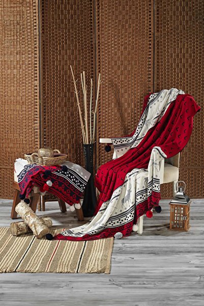 İpekçe Home Deer Ponponlu Triko TV Battaniyesi 130x170