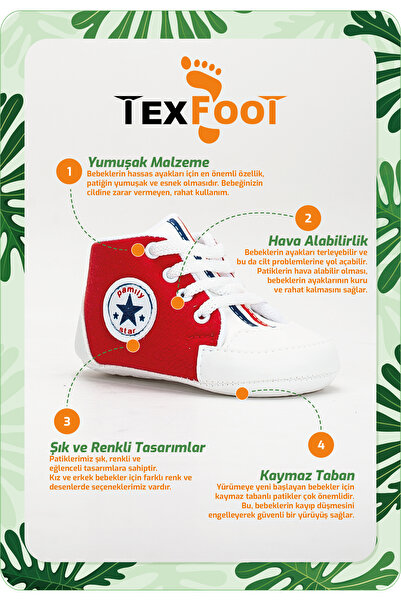 TexFoot Ergonomic Construction - Soft Material, Anti-Sweat and Stylish Colorful Baby Booties