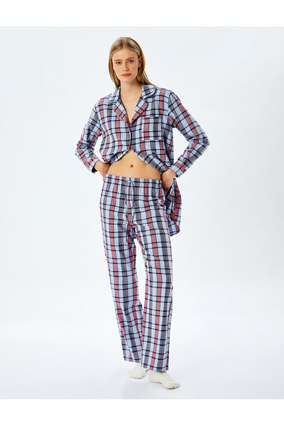 Koton Pantaloni de pijama confortabili din bumbac cu model în carouri