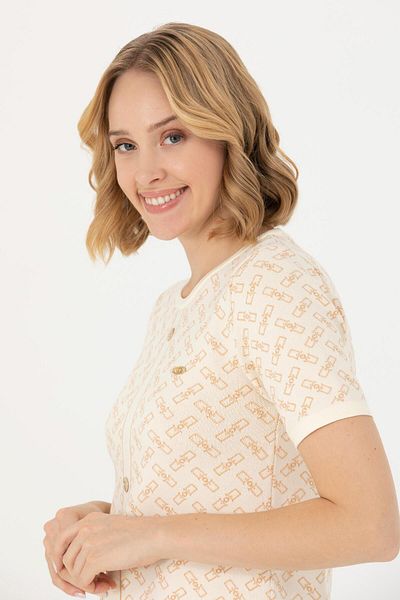 U.S. Polo Assn. Rochie de damă din tricotaje crem