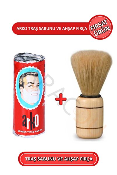 garaccu Ahşap Sakal Bıyık Tıraş Fırçası ve Tıraş Sabunu 2'li Set Fırsat Ürün