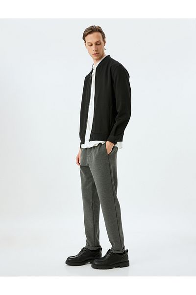 Koton Lace-Up Waist Trousers Pocket Detailed Folded Leg