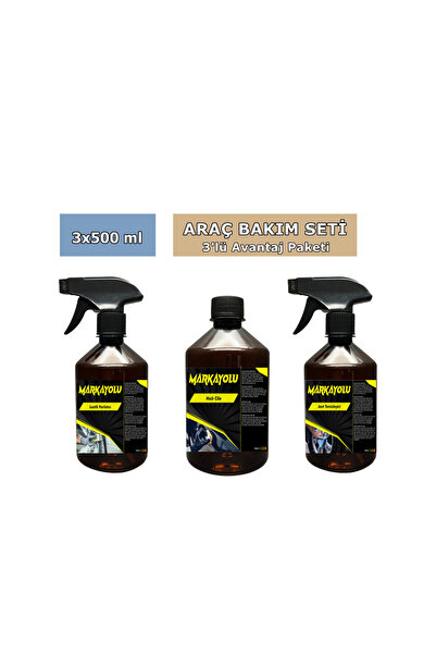 Markayolu 3'LÜ OTO BAKIM SETİ 500ML HIZLI CİLA - CAM TEMİZLEYİCİ- OTO YIKAMA ...