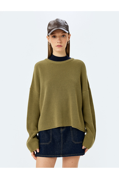 Koton Round Neck Long Sleeve Basic Knitwear Sweater - Regular Fit