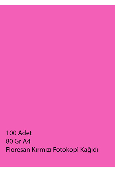 Copymate Floresan-Kırmızı A4 Fotokopi Kağıdı 100 Adet IT350