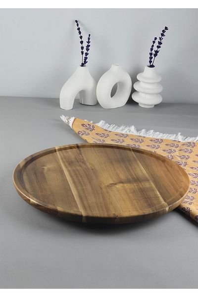 HomeTarz Παρουσίαση 30 CM Acacia - Organizer μακιγιάζ με περιστρεφόμενη βάση - Παρουσίαση κέικ και βάση βάζου