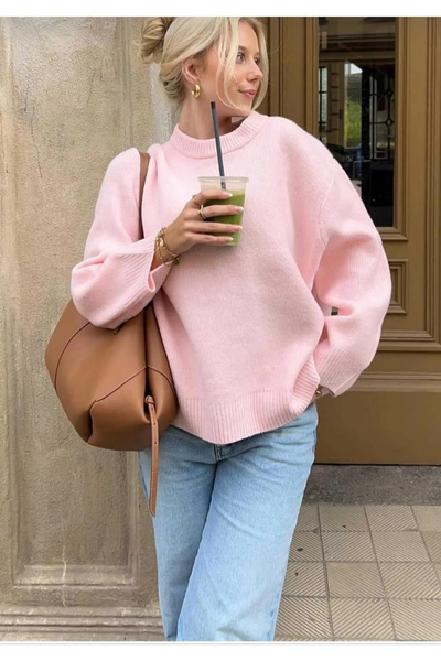 H&E LUXURY DESIGN Kadın Oversize Triko Kazak