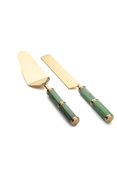 Mikasa Moor Brook Gold 2-Piece Cake Serving Set