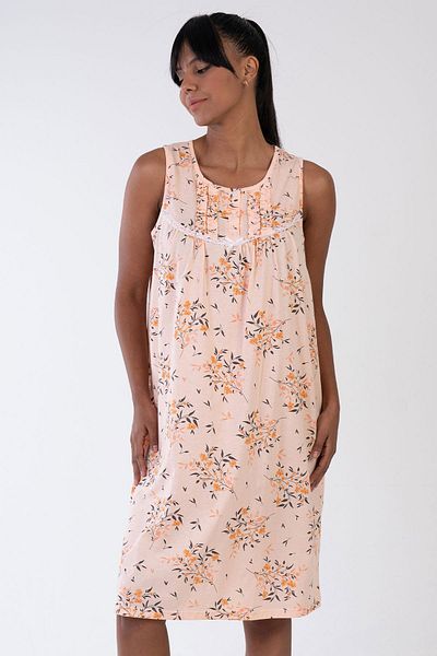 VİENETTA Women's Zero Sleeve Salmon Nightgown C3T9N3O161