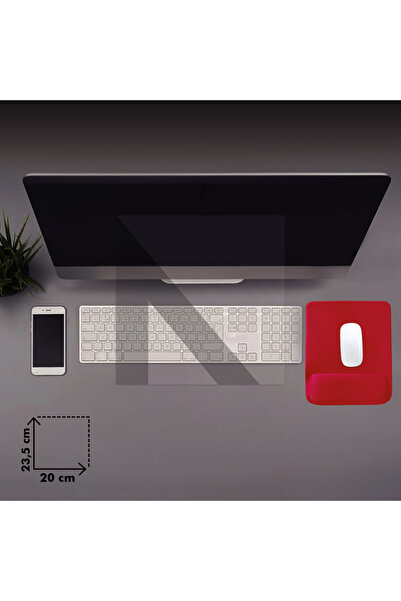 Active Team MP02 - Kırmızı Dörtgen Bilek Destekli Mouse Pad | Konfor, Kaymaz Taban, Ergonomik, Yumuşak, Ev,ofis