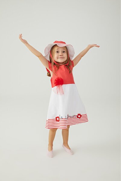 Wogi Şapkalı Kız Çocuk Elbisesi