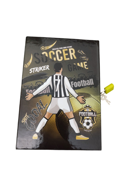 Dadacuq Album de însemnări pentru băiat în cutie, cu lacăt „SOCCER” 13*9 cm 4...