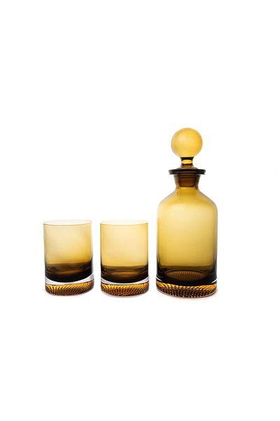 Mikasa Moor Amber Gold Whiskey Set 3 Pieces