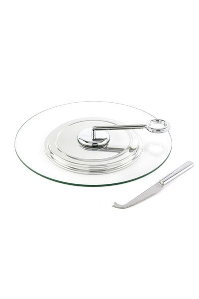 Mikasa Moor Glass Cheese Serving Plate Set 31X20Cm
