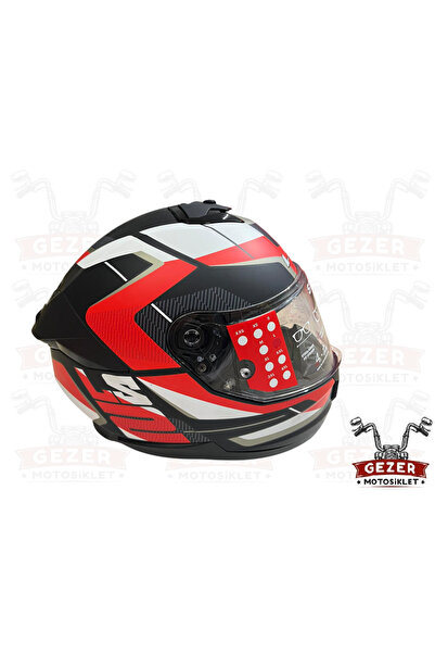 LS2 LS 2 STREAM 2 ROAD TAM KAPALI KASK SİYAH-KIRMIZI-BEYAZ
