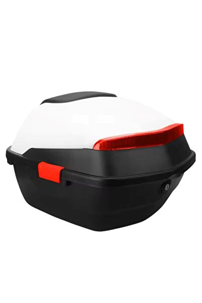 GİZA MOTOR Motosiklet Arka Çanta 33 Lt Kapasite Metalik (Parlak) Beyaz