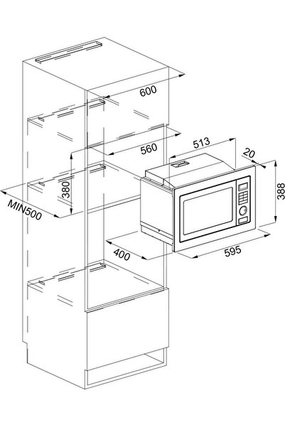 Franke 131.0391.304- Fmw 250 Cr2 G Bk Siyah Mikrodalga