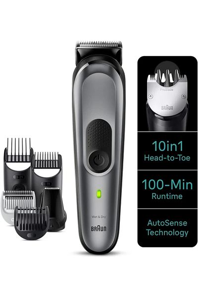 Braun 10-in-1 Multi Grooming Kit Series 7 AutoSense Technology, ProBlades, 100min Runtime - MGK 7420