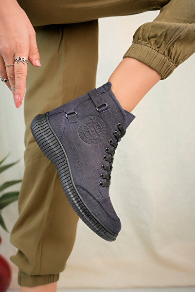 Garmoda Hakiki Deri Laci Nubuk Kadın Günlük Bot Bootie GRG0909