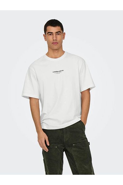 Only & Sons Onscurated Rlx Print Ss White Men's T-Shirt 22030925